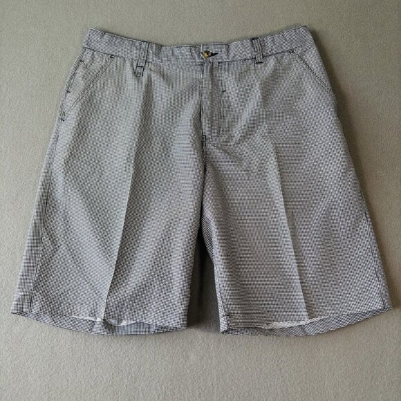 FireThorne Mens Golf Shorts Houndstooth Black White Size 40 Bermuda Outdoor Prep - Picture 1 of 16
